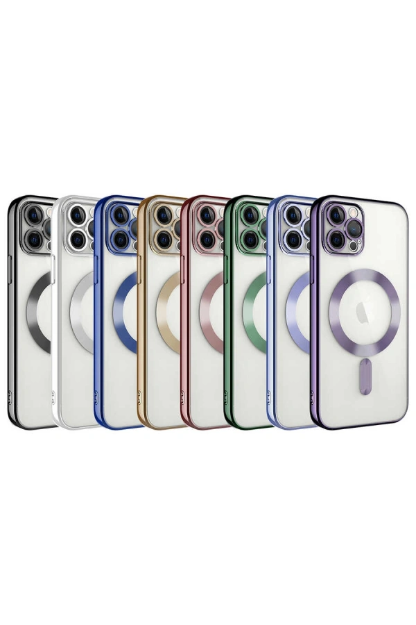 Apple iPhone 12 Pro Max Kılıf Kamera Korumalı M-safe Wireless Şarj Özellikli Zore Demre Kapak