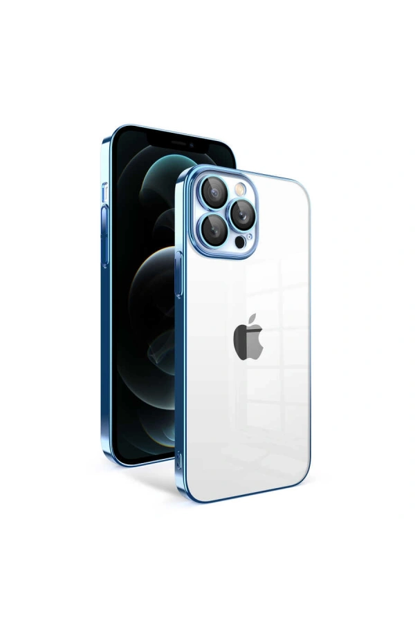 Apple iPhone 12 Pro Max Kılıf Kamera Korumalı Renkli Çerçeveli Zore Garaj Kapak