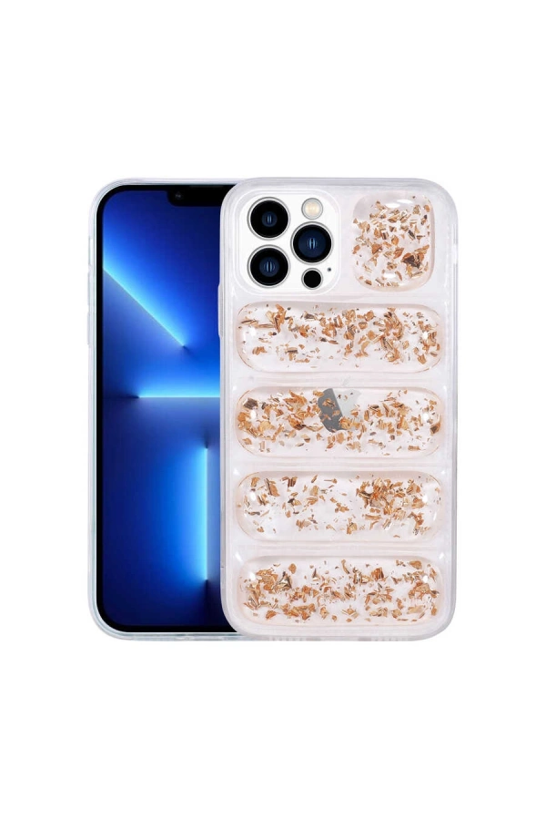 Apple iPhone 12 Pro Max Kılıf Kamera Korumalı Simli Airbagli Zore Dalga Kapak