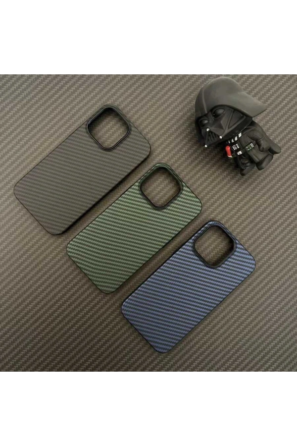 Apple iPhone 12 Pro Max Kılıf Karbon Fiber Tasarımlı Zore Karbono Kapak