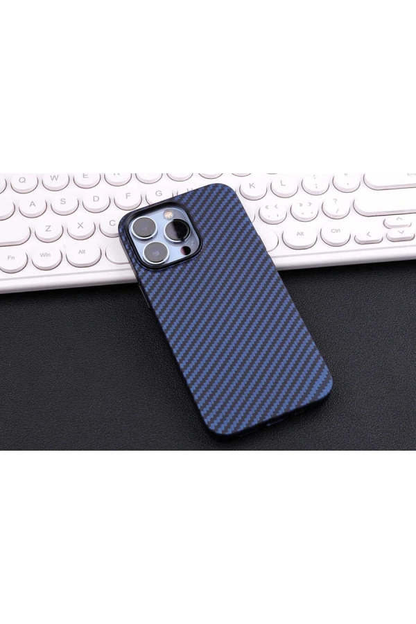 Apple iPhone 12 Pro Max Kılıf Karbon Fiber Tasarımlı Zore Karbono Kapak
