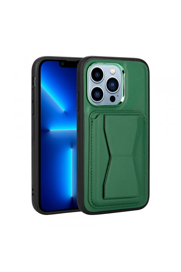 Apple iPhone 12 Pro Max Kılıf Kartlıklı Standlı ​Pu Deri Zore Memo Kapak