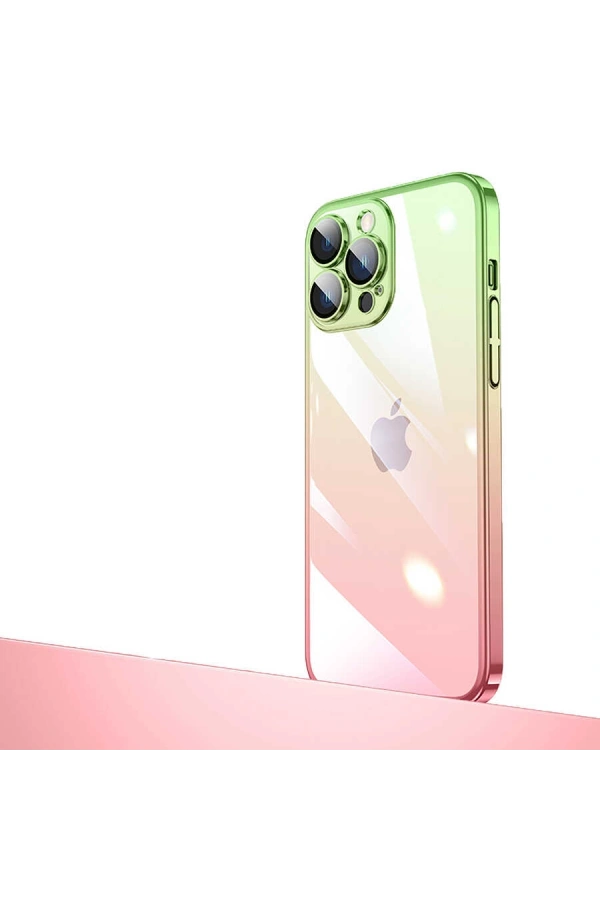 Apple iPhone 12 Pro Max Kılıf Parlak Renk Geçişli Kamera Korumalı Zore Senkron Kapak