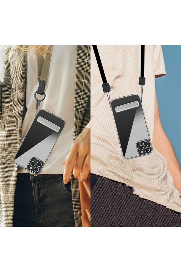 Apple iPhone 12 Pro Max Kılıf Standlı Şeffaf Silikon Zore L-Stand Kapak