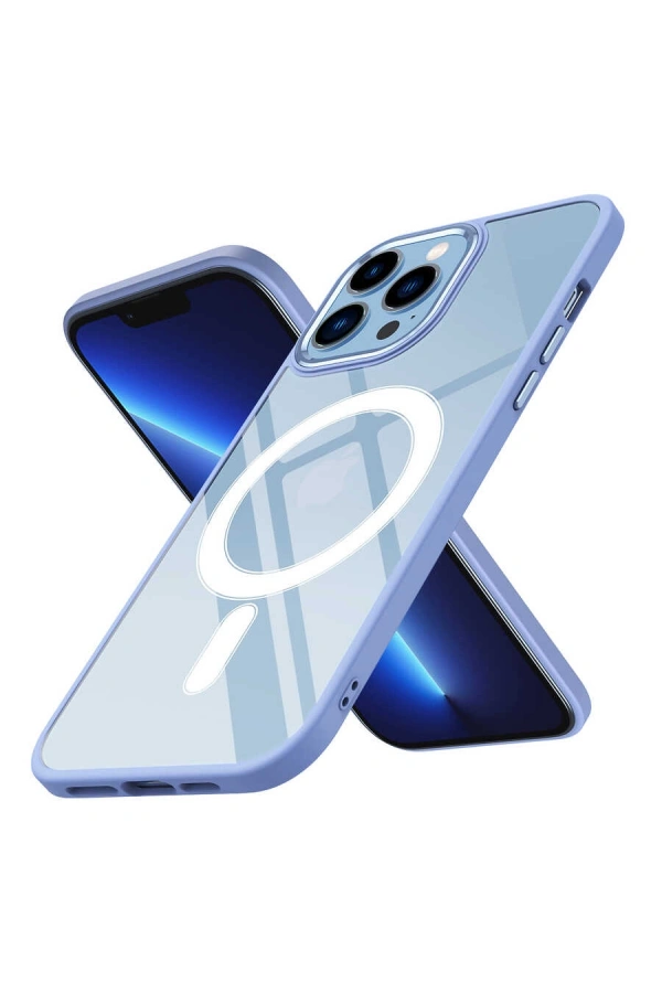 Apple iPhone 12 Pro Max Kılıf Wireless Şarj Özellikli Zore Krom M-safe Silikon Kapak