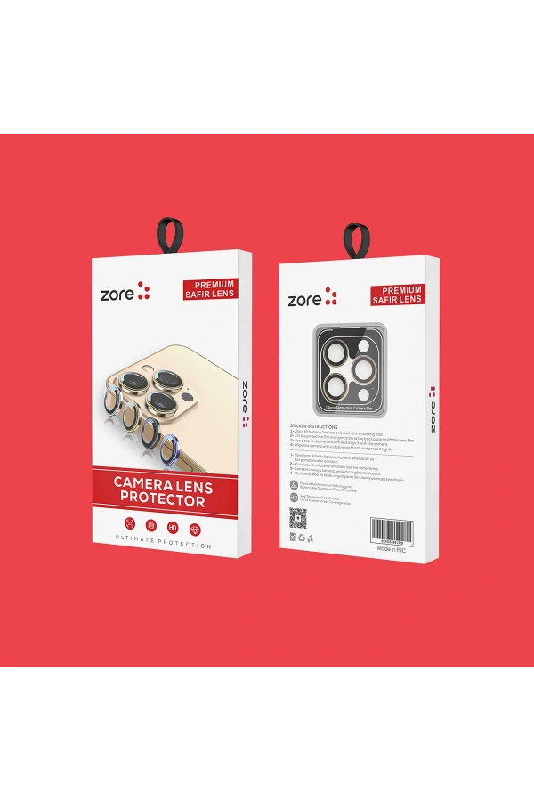 Apple iPhone 12 Pro Max Zore CL-12 Premium Safir Parmak İzi Bırakmayan Anti-Reflective Kamera Lens Koruyucu