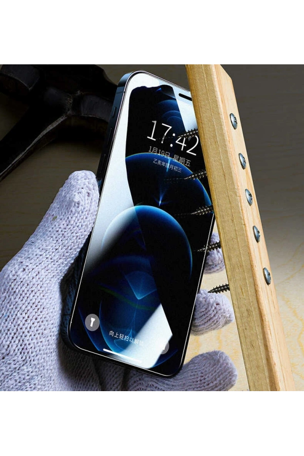Apple iPhone 12 Pro Max Zore Fit Hard Mat Privacy Cam Ekran Koruyucu