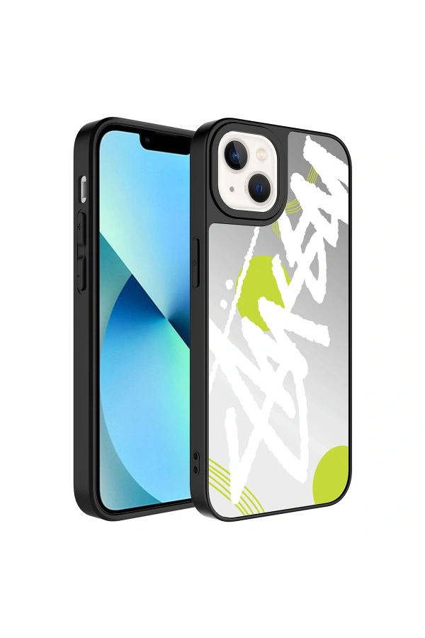 Apple iPhone 13 Kılıf Aynalı Desenli Kamera Korumalı Parlak Zore Mirror Kapak