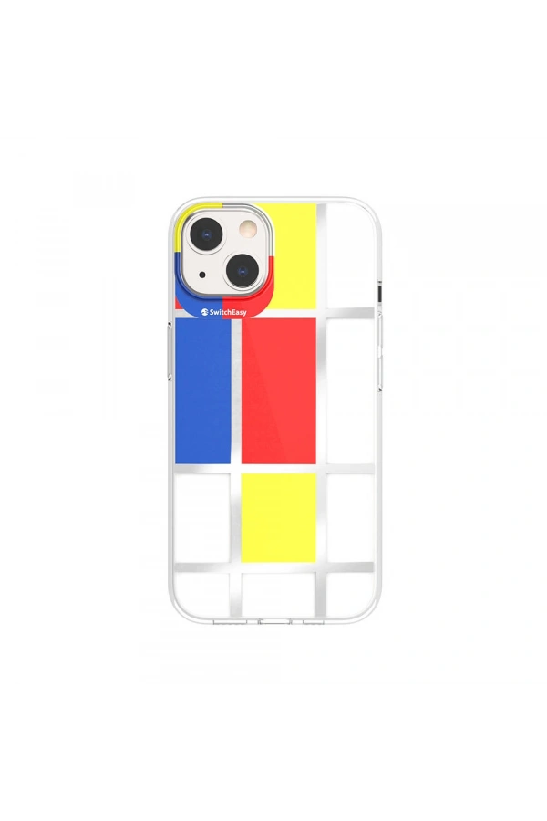 Apple iPhone 13 Kılıf Çift IMD Baskılı Lisanslı Switcheasy Artist Mondrian Kapak