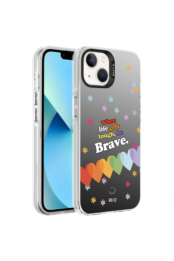 Apple iPhone 13 Kılıf Desenli Zore Silver Sert Kapak