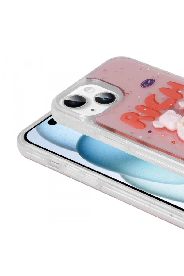 Apple iPhone 13 Kılıf Kabartma Figürlü Parlak Zore Minimini Silikon Kapak