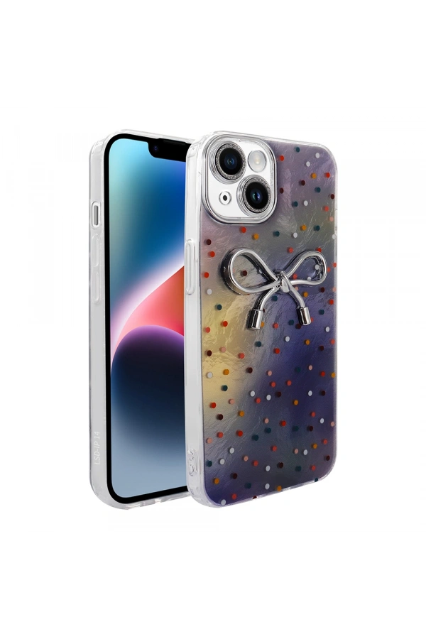 Apple iPhone 13 Kılıf Kamera Korumalı Figürlü Zore Ponti Silikon Kapak