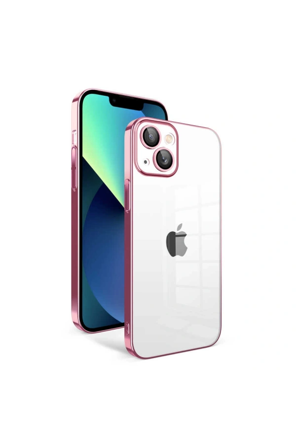 Apple iPhone 13 Kılıf Kamera Korumalı Renkli Çerçeveli Zore Garaj Kapak