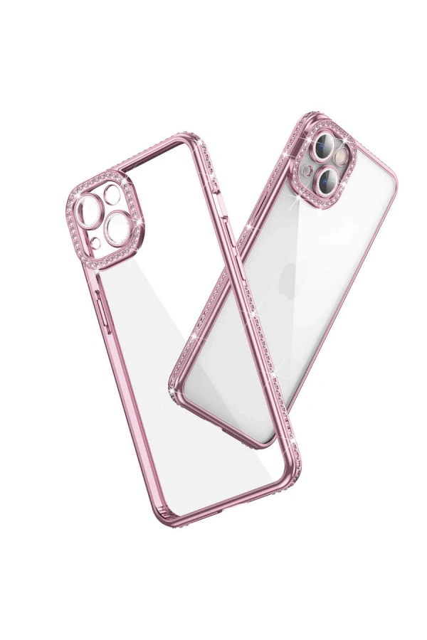 Apple iPhone 13 Kılıf Kamera Korumalı Taşlı Zore Mina Kapak