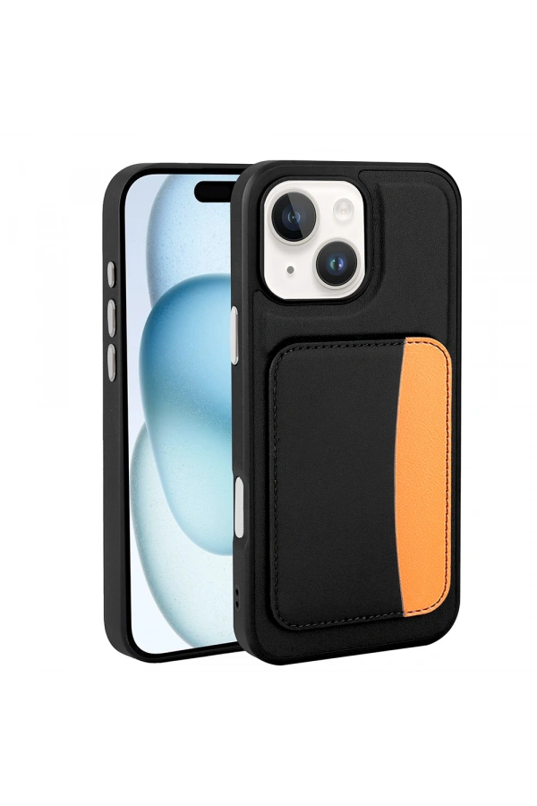 Apple iPhone 13 Kılıf Kartlıklı Zore X-Kart Silikon Kapak