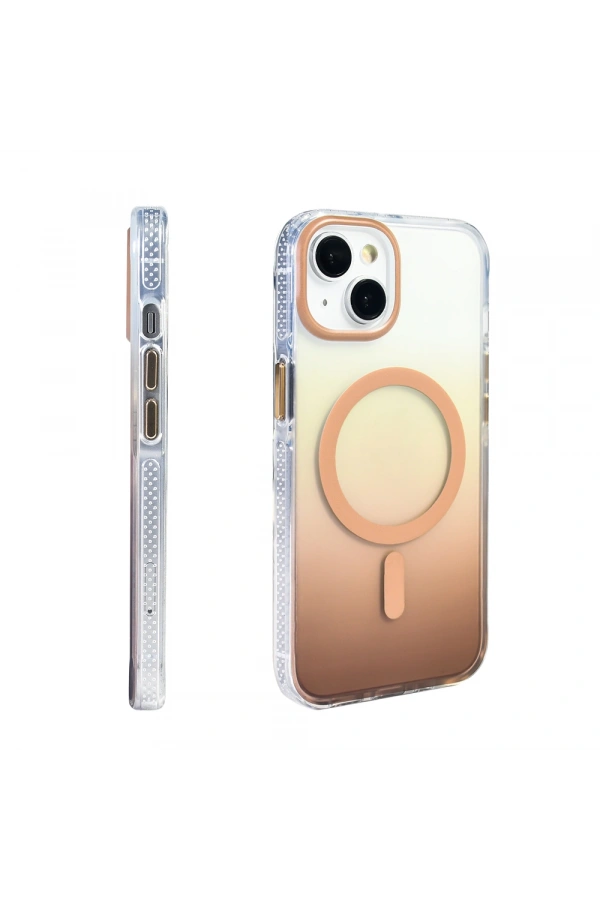 Apple iPhone 13 Kılıf M-safe Şarj Özellikli Transparan Renk Geçişli Zore Toros Kapak