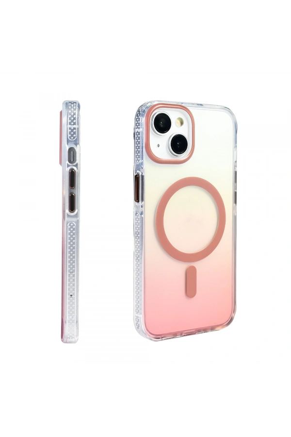 Apple iPhone 13 Kılıf M-safe Şarj Özellikli Transparan Renk Geçişli Zore Toros Kapak