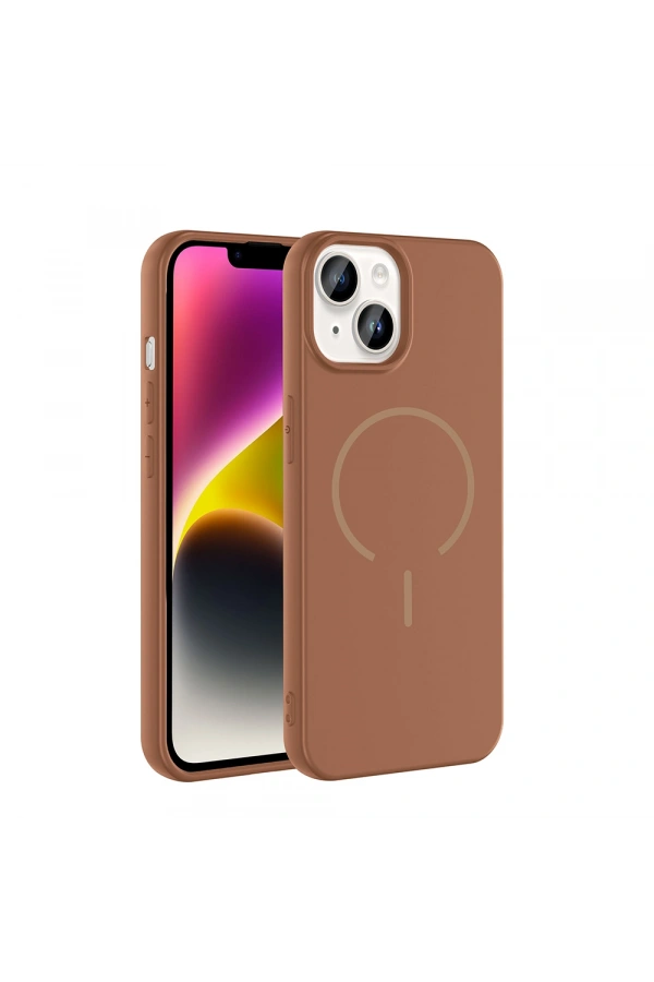 Apple iPhone 13 Kılıf M-safe Şarj Özellikli Zore Meta Kapak