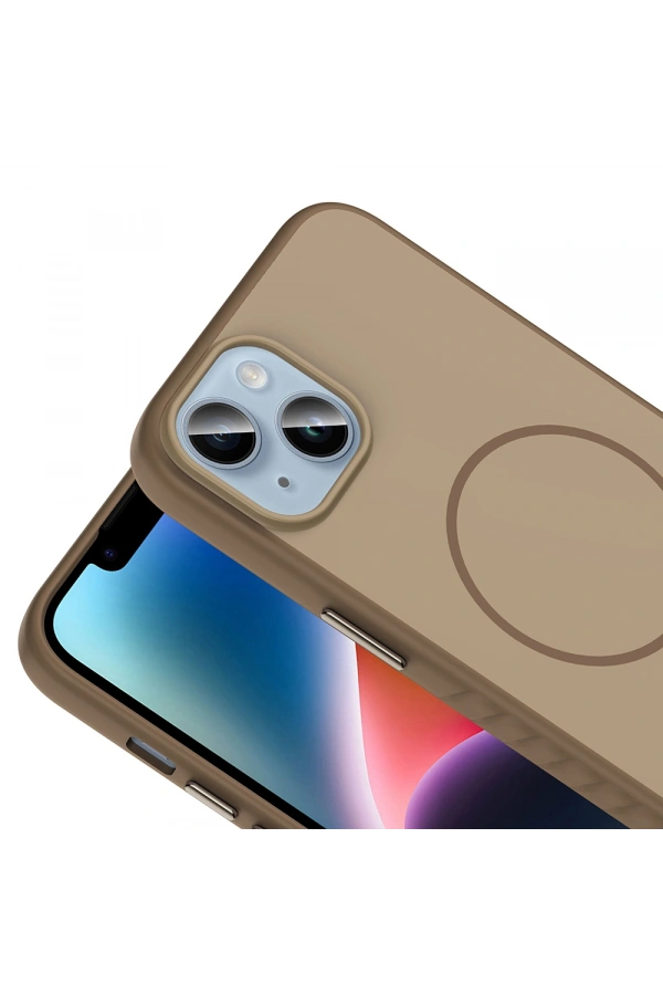 Apple iPhone 13 Kılıf M-safe Şarj Özellikli Zore Tea Kapak