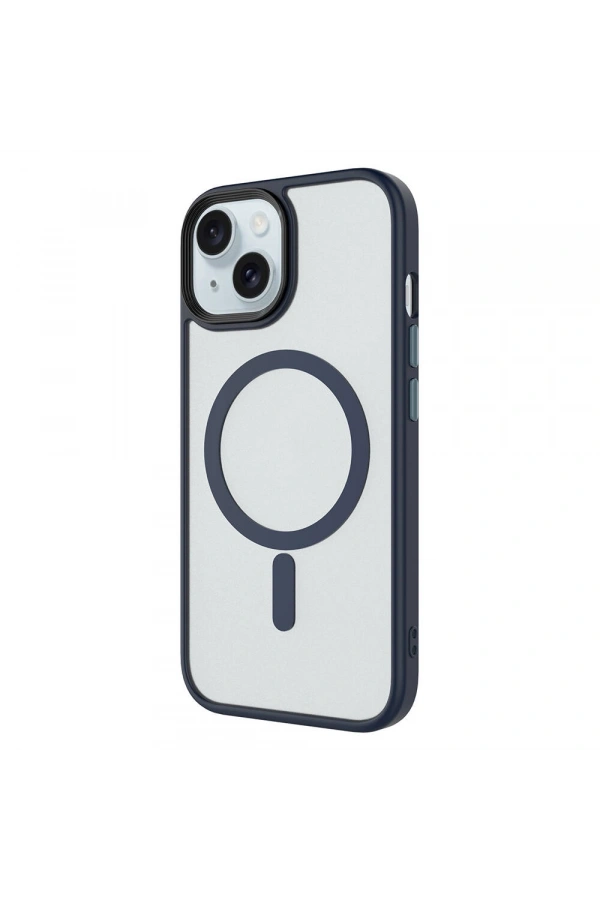 Apple iPhone 13 Kılıf Mat Arka Yüzey Wireless Şarj Özellikli Zore Flet M-safe Kapak
