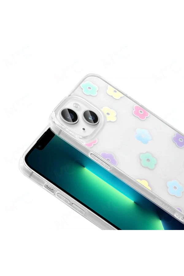 Apple iPhone 13 Kılıf Şeffaf Figürlü Zore Folk Sert Kapak