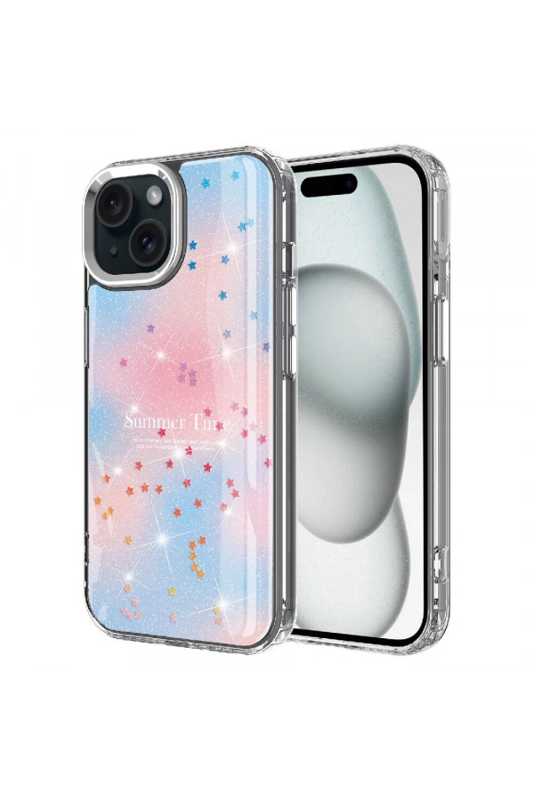 Apple iPhone 13 Kılıf Simli Desenli Parlak Zore Task Kapak