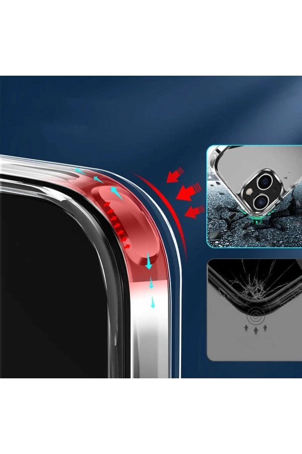 Apple iPhone 13 Kılıf Standlı Şeffaf Silikon Zore L-Stand Kapak