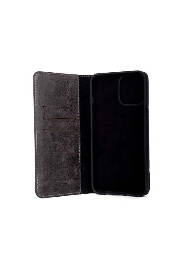 Apple iPhone 13 Kılıf Zore Hakiki Deri Multi Cüzdan Kılıf