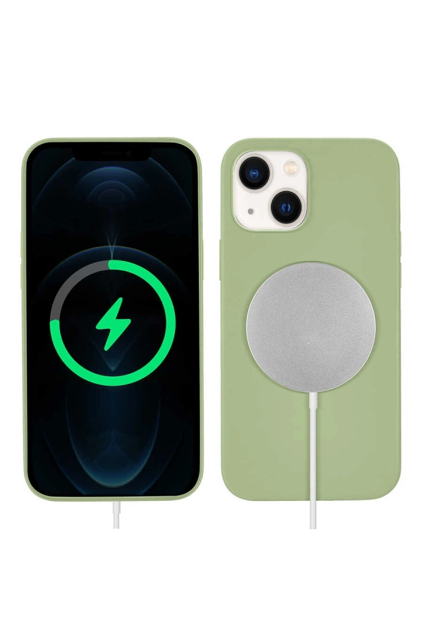 Apple iPhone 13 Kılıf Zore Silksafe Wireless Kapak