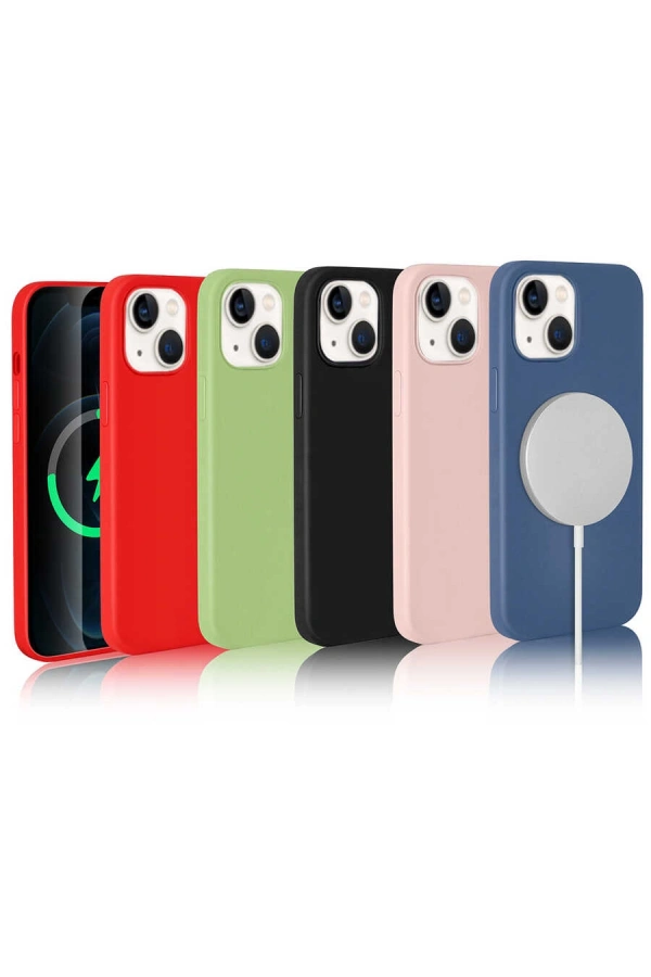 Apple iPhone 13 Kılıf Zore Silksafe Wireless Kapak