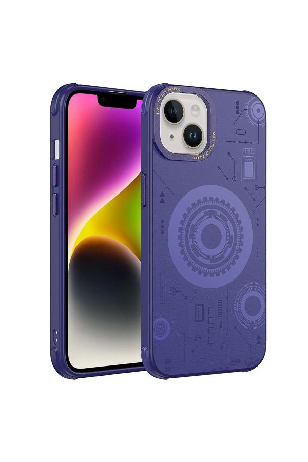 Apple iPhone 13 Kılıf Zore Wireless Şarj Özellikli Desenli Hot Kapak