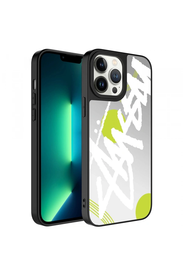 Apple iPhone 13 Pro Kılıf Aynalı Desenli Kamera Korumalı Parlak Zore Mirror Kapak