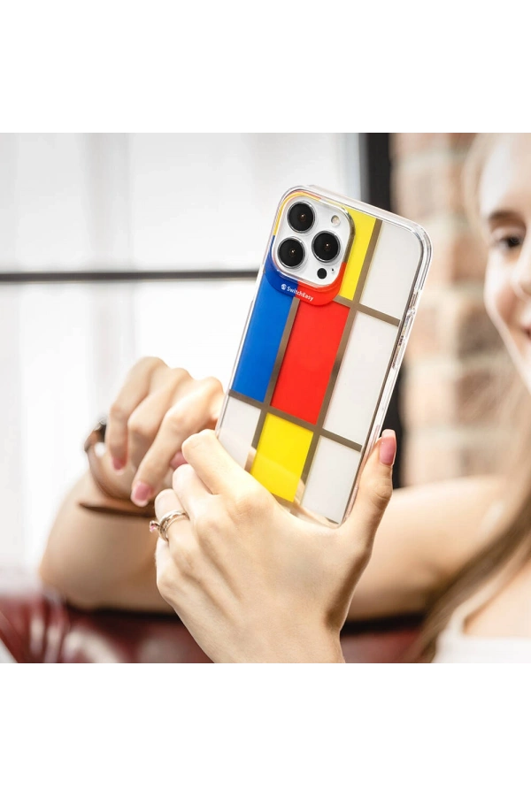 Apple iPhone 13 Pro Kılıf Çift IMD Baskılı Lisanslı Switcheasy Artist Mondrian Kapak