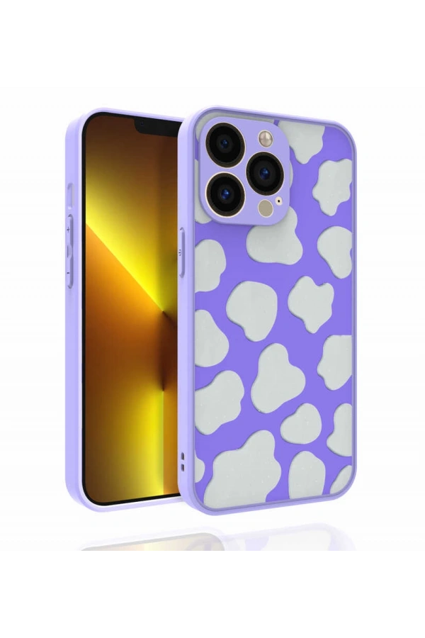 Apple iPhone 13 Pro Kılıf Desenli Kamera Korumalı Parlak Zore Nora Kapak
