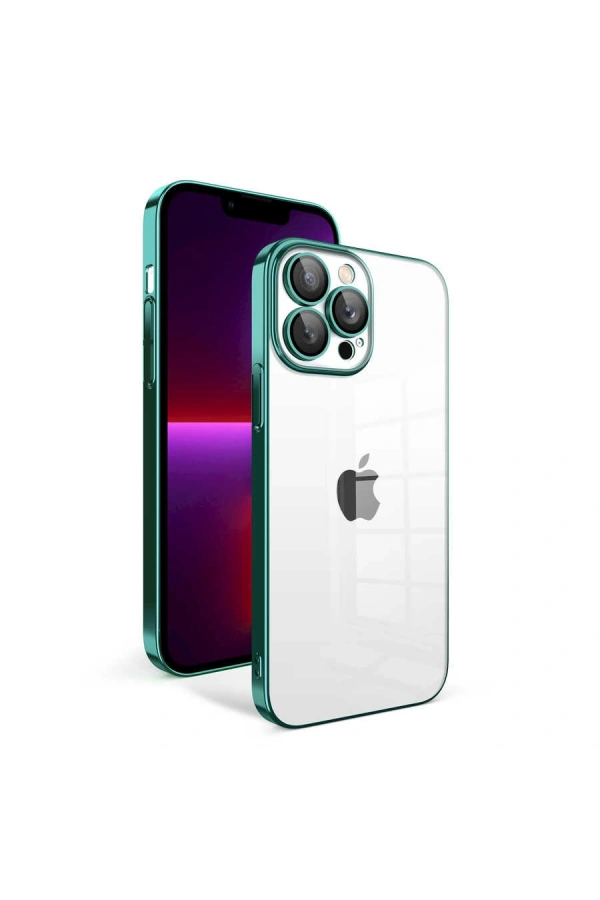 Apple iPhone 13 Pro Kılıf Kamera Korumalı Renkli Çerçeveli Zore Garaj Kapak