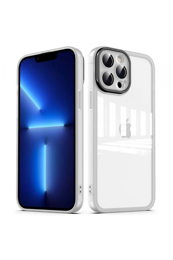 Apple iPhone 13 Pro Kılıf Kamera Korumalı Transparan Zore Post Kapak