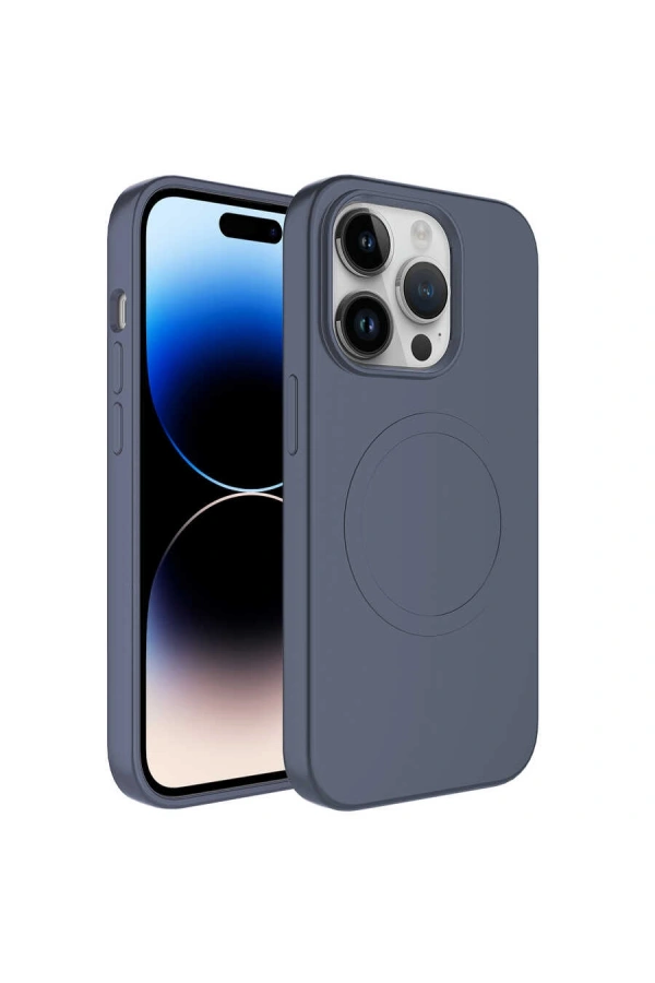 Apple iPhone 13 Pro Kılıf M-safe Wireless Şarj Özellikli Pastel Renk Silikon Zore Plas Kapak