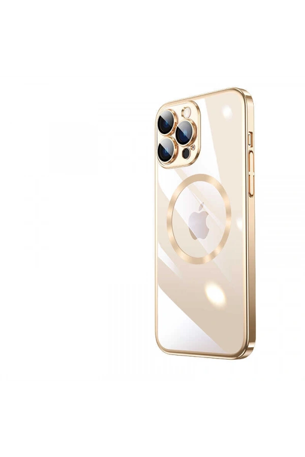 Apple iPhone 13 Pro Kılıf Wireless Şarj Özellikli Sert PC Zore Riksos M-safe Kapak