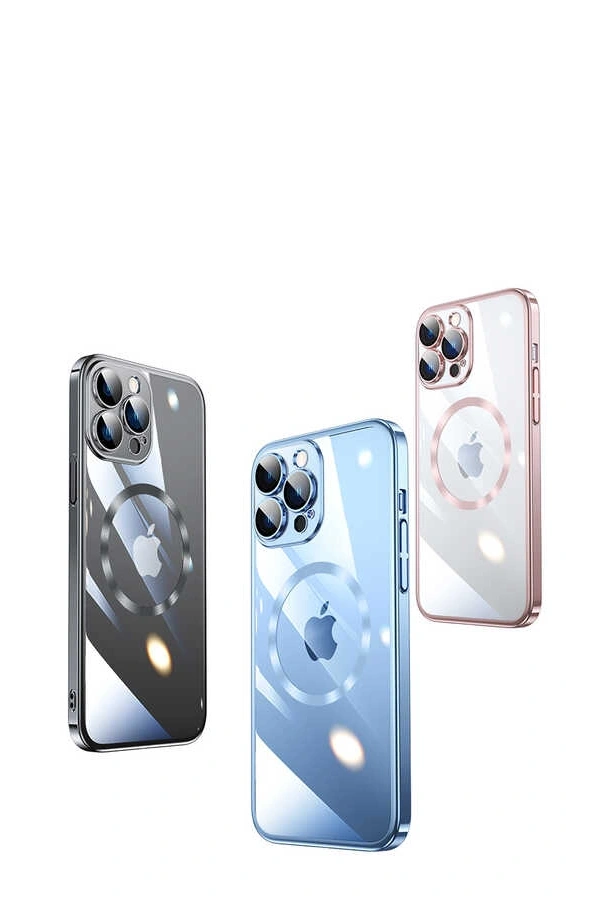 Apple iPhone 13 Pro Kılıf Wireless Şarj Özellikli Sert PC Zore Riksos M-safe Kapak