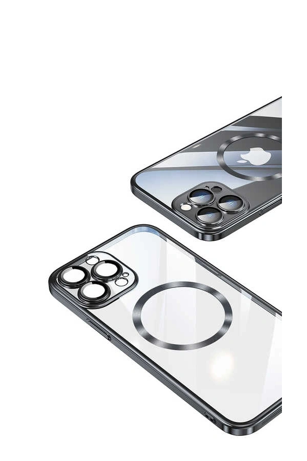 Apple iPhone 13 Pro Kılıf Wireless Şarj Özellikli Sert PC Zore Riksos M-safe Kapak