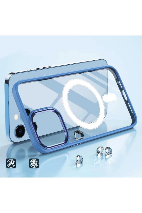 Apple iPhone 13 Pro Kılıf Wireless Şarj Özellikli Zore Krom M-safe Silikon Kapak