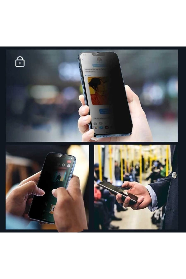 Apple iPhone 13 Pro Max Davin 5D Privacy Cam Ekran Koruyucu