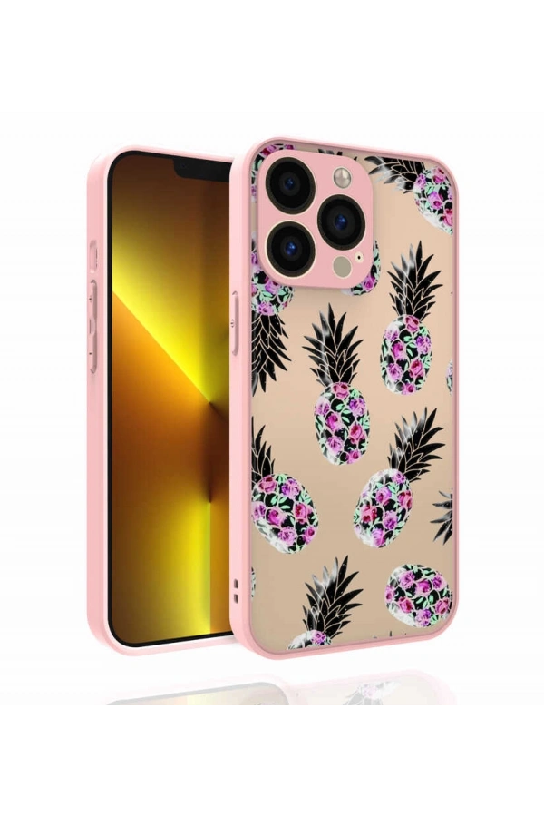 Apple iPhone 13 Pro Max Kılıf Desenli Kamera Korumalı Parlak Zore Nora Kapak