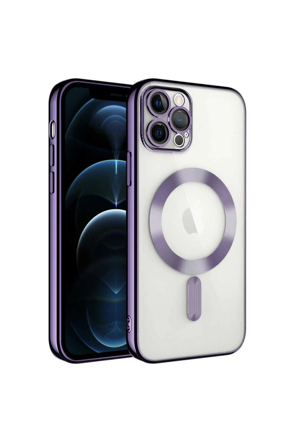 Apple iPhone 13 Pro Max Kılıf Kamera Korumalı M-safe Wireless Şarj Özellikli Zore Demre Kapak