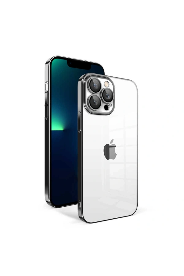 Apple iPhone 13 Pro Max Kılıf Kamera Korumalı Renkli Çerçeveli Zore Garaj Kapak