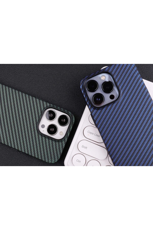 Apple iPhone 13 Pro Max Kılıf Karbon Fiber Tasarımlı Zore Karbono Kapak