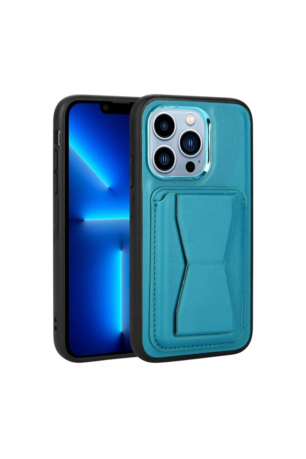 Apple iPhone 13 Pro Max Kılıf Kartlıklı Standlı ​Pu Deri Zore Memo Kapak