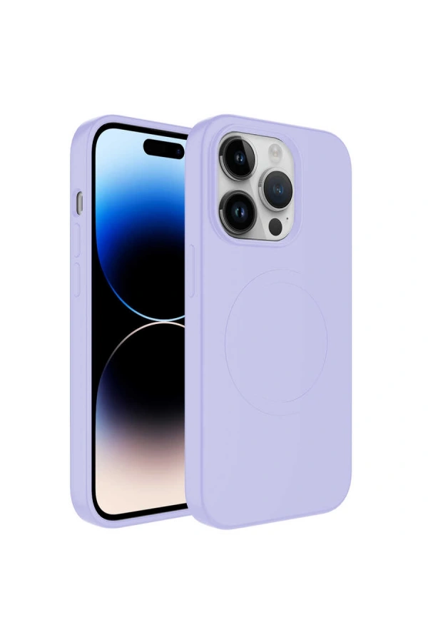 Apple iPhone 13 Pro Max Kılıf M-safe Wireless Şarj Özellikli Pastel Renk Silikon Zore Plas Kapak