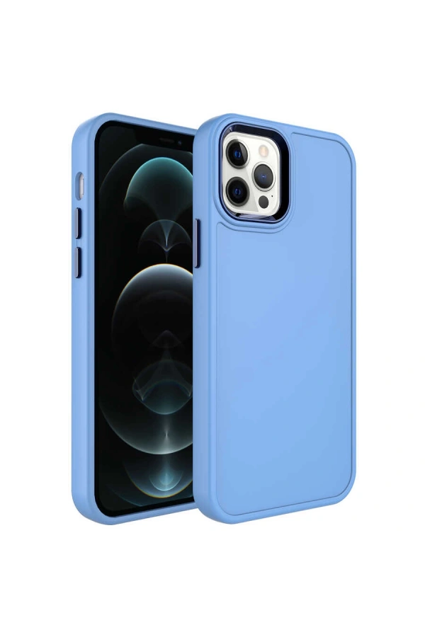 Apple iPhone 13 Pro Max Kılıf Metal Çerçeve ve Buton Tasarımlı Sert Zore Botox Kapak