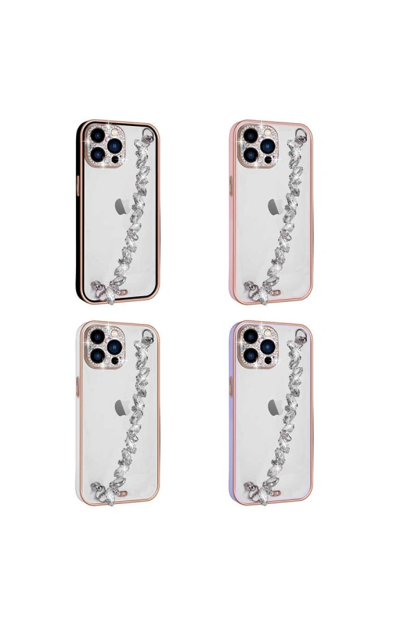Apple iPhone 13 Pro Max Kılıf Taş Süslemeli Kamera Korumalı El Tutamaçlı Zore Blazer Kapak
